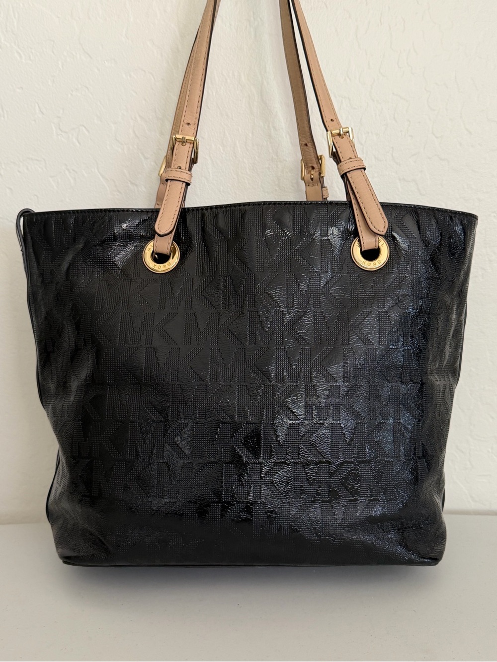 Michael Kors Patent Leather Logo Tote Bag